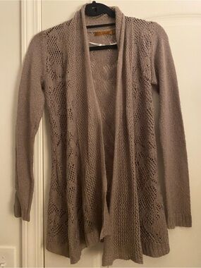 Belldini Open-Front Taupe Cardigan